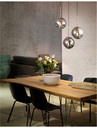 9426753 Suspensie Nova Luce SPADA E27 3X12W IP20 Glass/Metal Gold Chrome NOVALUCE [1]