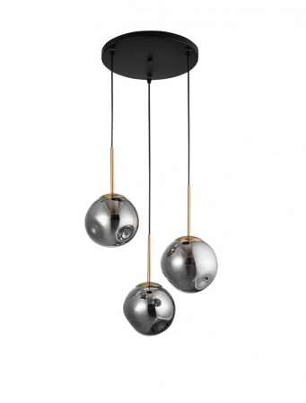 Lustre - 9426753 Suspensie Nova Luce SPADA E27 3X12W IP20 Glass/Metal Gold Chrome NOVALUCE