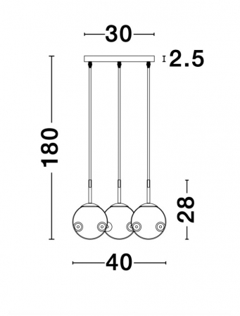 9426753 Suspensie Nova Luce SPADA E27 3X12W IP20 Glass/Metal Gold Chrome NOVALUCE [3]