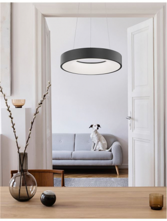 9453431 Lustra Nova Luce RANDO THIN LED 30W 1845lm 3000K Aluminium & Acrylic Sandy Black Dimabil Triac IP20 [1]