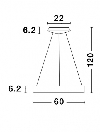 9453453 Lustra Nova Luce RANDO THIN LED 50W 2864lm 3000K Aluminium & Acrylic Sandy Black Dimabil Triac IP20 [5]