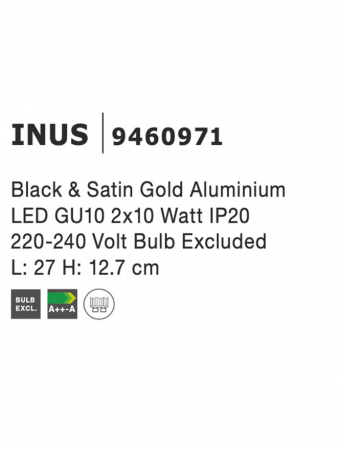 9460971 Plafoniera Nova Luce INUS GU10 1x10W   Aluminium Black & Satin Gold  IP20 [4]