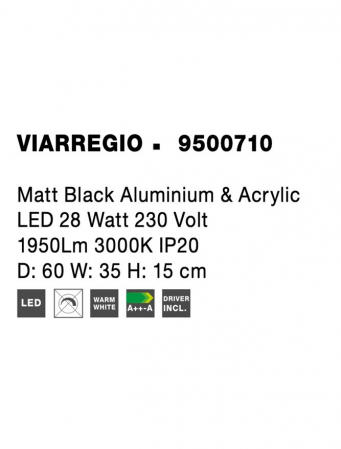 9500710 Plafoniera Nova Luce VIARREGIO LED 28W 1950lm 3000K Aluminium & Acrylic Matt Black Nedimabil IP20 [8]