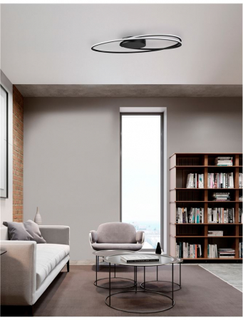9500710 Plafoniera Nova Luce VIARREGIO LED 28W 1950lm 3000K Aluminium & Acrylic Matt Black Nedimabil IP20 [1]