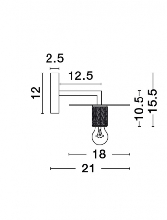 9501238 Aplica Nova Luce ROYAL E27 1x12W   Metal Gold  IP20 [2]
