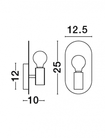9501245 Aplica Nova Luce ROYAL E27 1x12W   Metal Black  IP20 [3]
