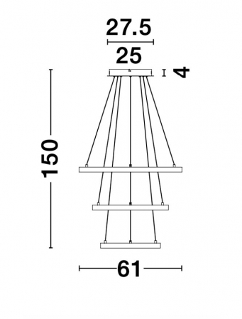 9501430 Suspensie Nova Luce LEON LED 83W 4980lm 3000K IP20 Aluminiu/Acril Golden Leaf  [2]