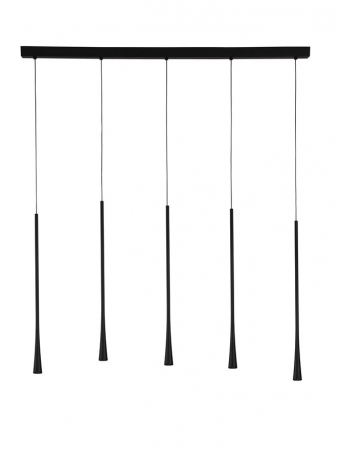 Lustre - 9504001 Lustra Nova Luce GOCCIO LED 38W 1301lm 3000K Aluminium & Steel Black Fabric Wire Black Nedimabil IP20
