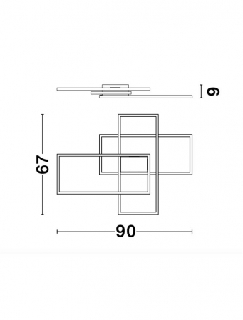9508431 Plafoniera Nova Luce BILBAO LED 55W 3550lm 3000K Aluminium & Acrylic Matt Black Dimabil Triac IP20 [6]
