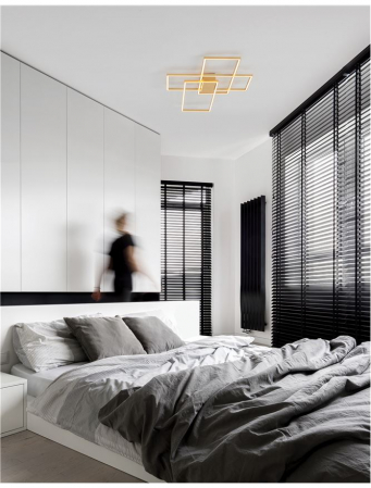 9508432 Plafoniera Nova Luce BILBAO LED 55W 3550lm 3000K Aluminium & Acrylic Gold Dimabil Triac IP20 [1]