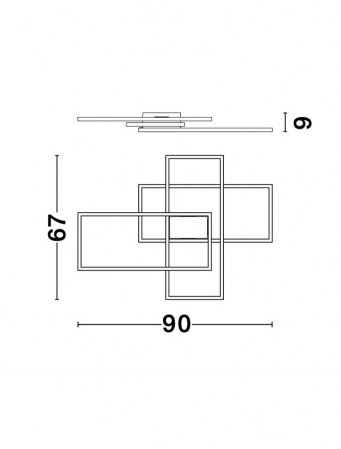9508432 Plafoniera Nova Luce BILBAO LED 55W 3550lm 3000K Aluminium & Acrylic Gold Dimabil Triac IP20 [7]