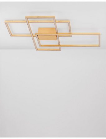 9508432 Plafoniera Nova Luce BILBAO LED 55W 3550lm 3000K Aluminium & Acrylic Gold Dimabil Triac IP20 [2]