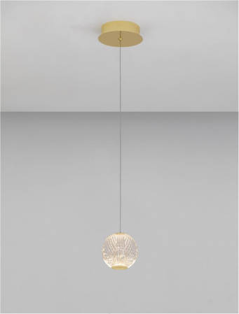 9511010 Pendul Nova Luce BRILLANTE LED 6W 247lm 3200K Aluminium & Acrylic Gold Nedimabil IP20 [1]