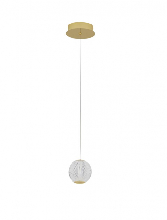 9511010 Pendul Nova Luce BRILLANTE LED 6W 247lm 3200K Aluminium & Acrylic Gold Nedimabil IP20