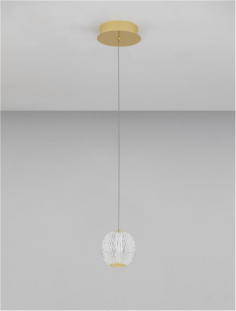 9511010 Pendul Nova Luce BRILLANTE LED 6W 247lm 3200K Aluminium & Acrylic Gold Nedimabil IP20 [2]