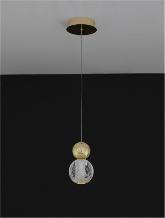 9511020 Pendul Nova Luce BRILLE LED 4W 344lm 3200K  Aluminium & Acrylic Gold Nedimabil IP20 [3]