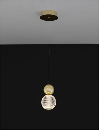 9511020 Pendul Nova Luce BRILLE LED 4W 344lm 3200K  Aluminium & Acrylic Gold Nedimabil IP20 [2]