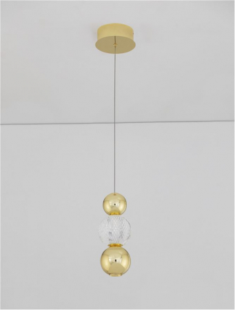 9511030 Pendul Nova Luce BRILLE LED 6W 322lm 3200K  Aluminium & Acrylic Gold Nedimabil IP20 [2]