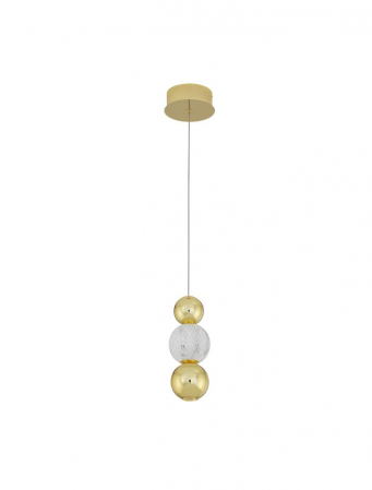 9511030 Pendul Nova Luce BRILLE LED 6W 322lm 3200K  Aluminium & Acrylic Gold Nedimabil IP20