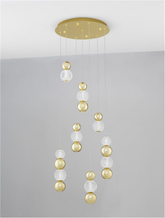 9511060 Lustra Nova Luce BRILLE LED 42W 2710lm 3200K  Aluminium & Acrylic Gold Dimabil Triac IP20 [2]