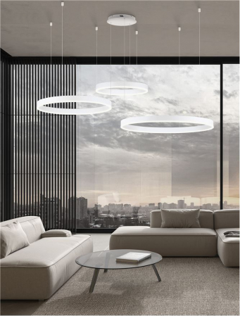 9530180 Lustra Nova Luce MOTIF LED 140W 7840lm 3000K Aluminium & Acrylic Sandy White Dimabil Triac IP20 [1]