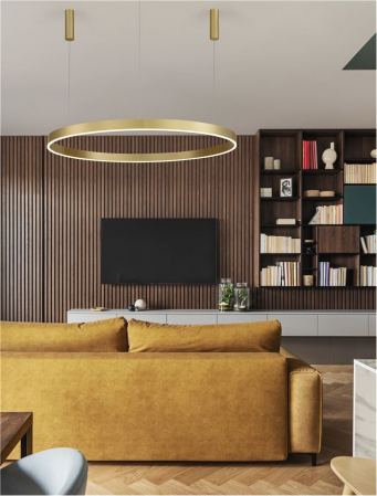 9530202 Lustra Nova Luce MOTIF LED 72W 5250lm 3000K  Aluminium & Acrylic Brass Gold Dimabil Triac IP20 [1]
