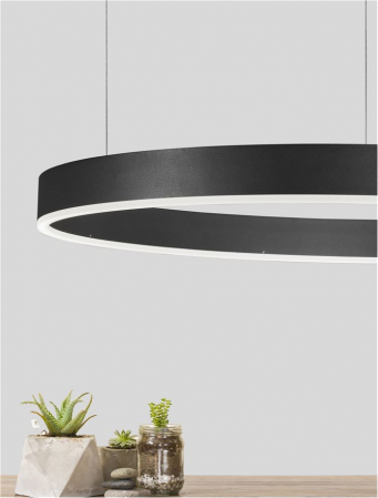 9530213 Lustra Nova Luce MOTIF LED 60W 3684lm 2700K - 6000K  Aluminium & Acrylic Sandy Black Dimabil CCT IP20 [1]