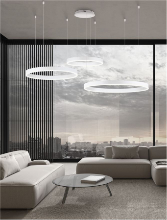 9530216 Lustra Nova Luce MOTIF LED 140W 7840lm 2700K - 6000K Aluminium & Acrylic Sandy White Dimabil CCT IP20 [1]