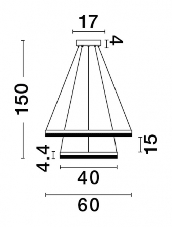 9530230 Lustra Nova Luce ADRIA LED 52W 5684lm 3000K Aluminium Brass Gold Dimabil Triac IP20 [1]