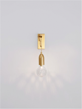 9536411 Aplica Nova Luce VEDA G9 1x6W   Metal & Clear Glass Brass   IP20 [4]