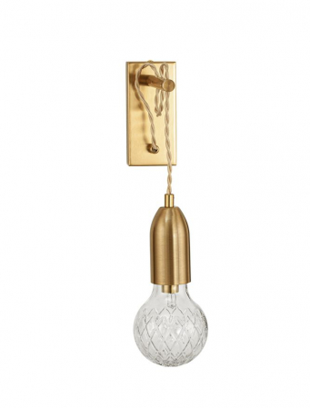 9536411 Aplica Nova Luce VEDA G9 1x6W   Metal & Clear Glass Brass   IP20