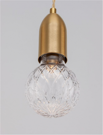9536412 Pendul Nova Luce VEDA G9 1x6W   Metal & Clear Glass Brass   IP20 [5]