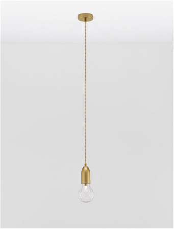 9536412 Pendul Nova Luce VEDA G9 1x6W   Metal & Clear Glass Brass   IP20 [3]