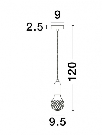 9536412 Pendul Nova Luce VEDA G9 1x6W   Metal & Clear Glass Brass   IP20 [8]