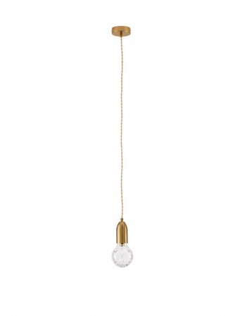 9536412 Pendul Nova Luce VEDA G9 1x6W   Metal & Clear Glass Brass   IP20