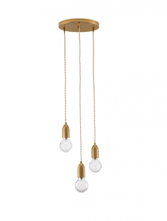 Lustre - 9536413 Lustra Nova Luce VEDA G9 3x6W   Metal & Clear Glass Brass   IP20