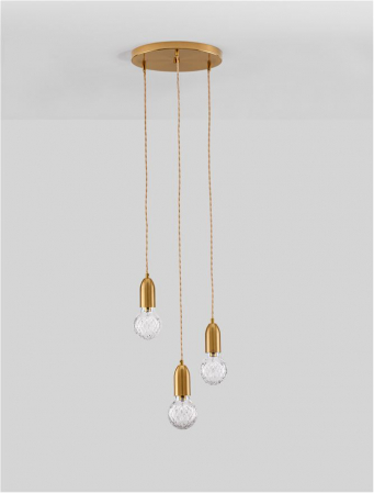9536413 Lustra Nova Luce VEDA G9 3x6W   Metal & Clear Glass Brass   IP20 [2]