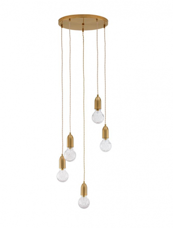 Lustre - 9536414 Lustra Nova Luce VEDA G9 5x6W   Metal & Clear Glass Brass   IP20
