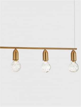 9536415 Lustra Nova Luce VEDA G9 5x6W   Metal & Clear Glass Brass   IP20 [6]
