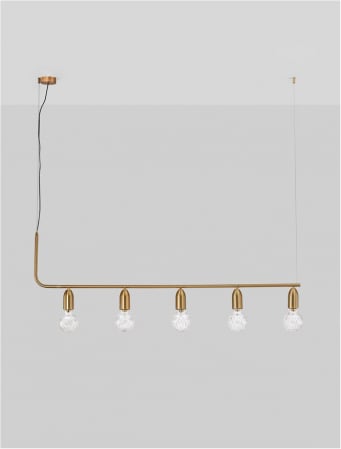 9536415 Lustra Nova Luce VEDA G9 5x6W   Metal & Clear Glass Brass   IP20 [2]