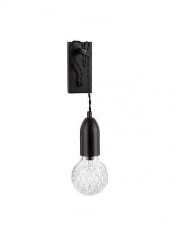9536416 Aplica Nova Luce VEDA G9 1x6W   Metal & Clear Glass Black  IP20
