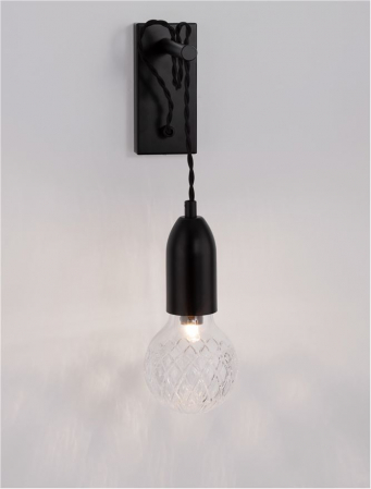 9536416 Aplica Nova Luce VEDA G9 1x6W   Metal & Clear Glass Black  IP20 [4]