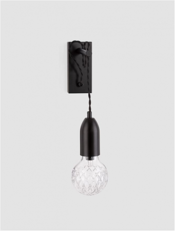 9536416 Aplica Nova Luce VEDA G9 1x6W   Metal & Clear Glass Black  IP20 [2]
