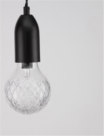 9536417 Pendul Nova Luce VEDA G9 1x6W   Metal & Clear Glass Black  IP20 [3]