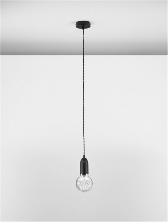 9536417 Pendul Nova Luce VEDA G9 1x6W   Metal & Clear Glass Black  IP20 [2]