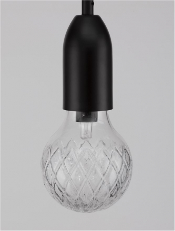 9536417 Pendul Nova Luce VEDA G9 1x6W   Metal & Clear Glass Black  IP20 [4]