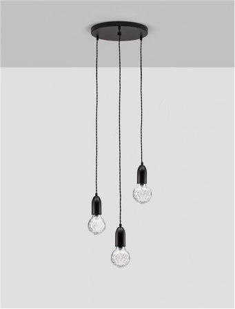 9536418 Lustra Nova Luce VEDA G9 3x6W   Metal & Clear Glass Black  IP20 [2]