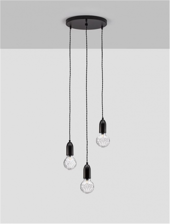 9536418 Lustra Nova Luce VEDA G9 3x6W   Metal & Clear Glass Black  IP20 [3]
