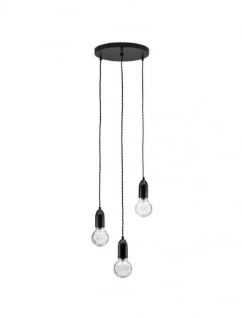 9536418 Lustra Nova Luce VEDA G9 3x6W   Metal & Clear Glass Black  IP20