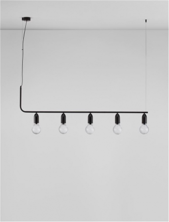9536419 Lustra Nova Luce VEDA G9 5x6W   Metal & Clear Glass Black  IP20 [2]